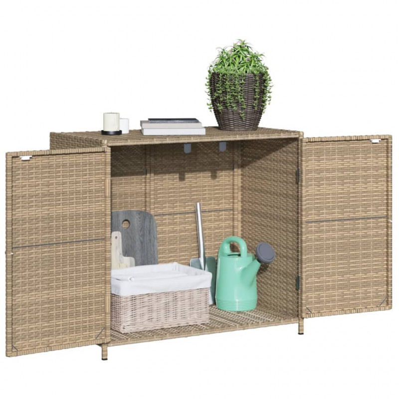 Szafka ogrodowa, beżowa, 83x45x76 cm, polirattan
