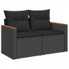 4-cz. zestaw wypoczynkowy do ogrodu, poduszki, czarny rattan PE