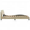 Rama łóżka bez materaca, kremowe, 120x200 cm, obita tkaniną