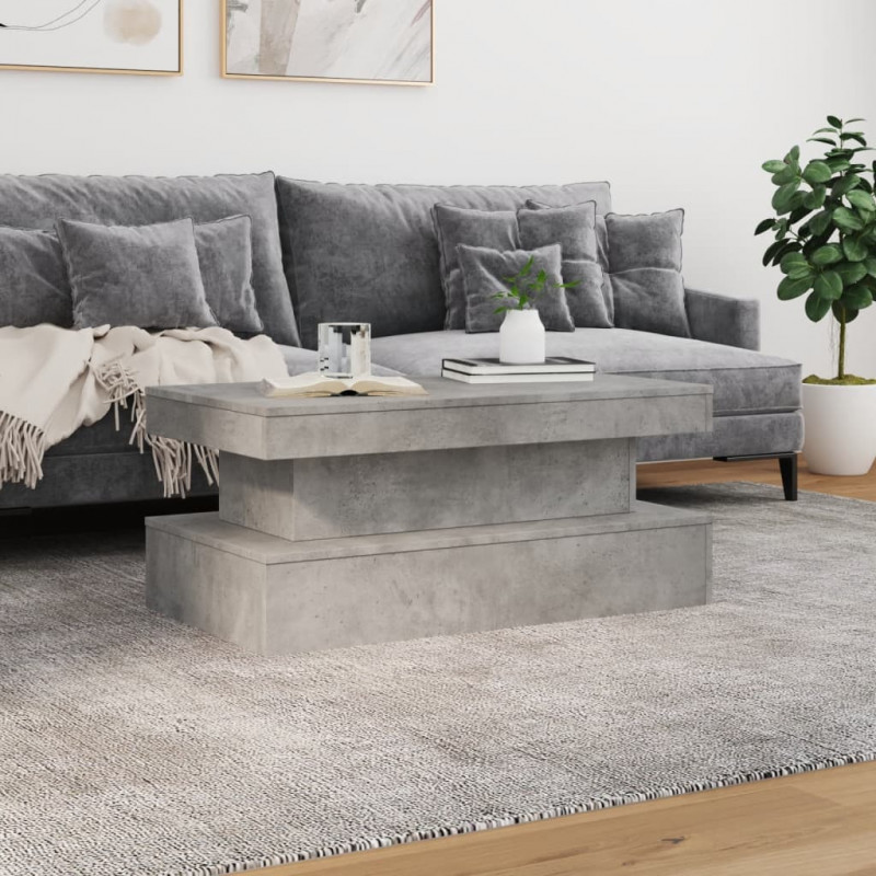 Stolik kawowy z oświetleniem LED, szarość betonu, 90x50x40 cm