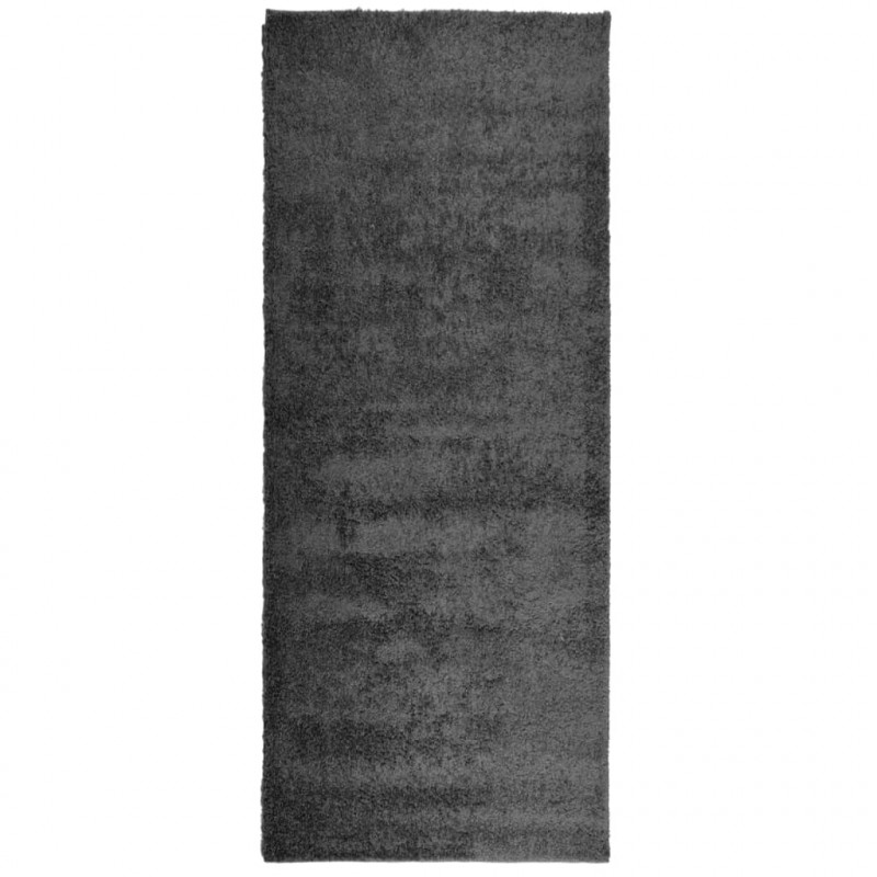 Dywan z długim włosiem PAMPLONA, antracytowy, 80x200 cm