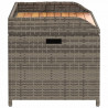 Ławka ze schowkiem, szara, 100x50x52 cm, polirattan i akacja