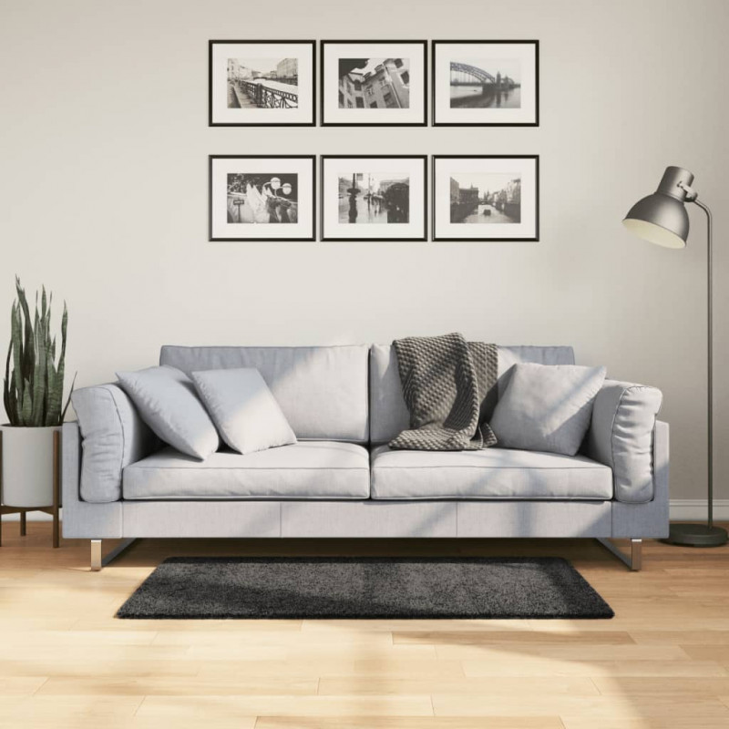 Dywan z długim włosiem PAMPLONA, antracytowy, 60x110 cm