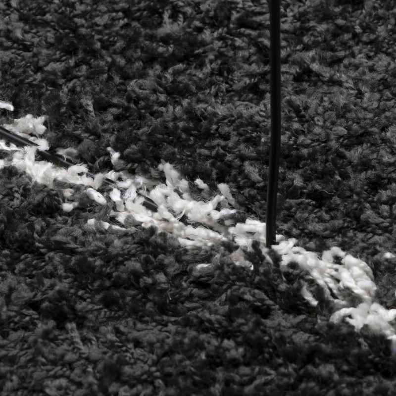 Dywan z długim włosiem PAMPLONA, czarno-kremowy, 100x200 cm