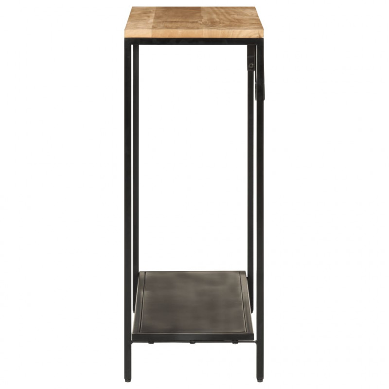 Stolik konsolowy, 90x30x75 cm, surowe drewno mango i żelazo