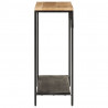 Stolik konsolowy, 90x30x75 cm, surowe drewno mango i żelazo