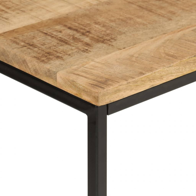 Stolik konsolowy, 90x30x75 cm, surowe drewno mango i żelazo