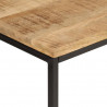 Stolik konsolowy, 90x30x75 cm, surowe drewno mango i żelazo