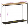 Stolik konsolowy, 90x30x75 cm, surowe drewno mango i żelazo