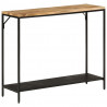 Stolik konsolowy, 90x30x75 cm, surowe drewno mango i żelazo