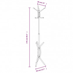 Stojący wieszak na płaszcze, biały, 176 cm, malowane żelazo