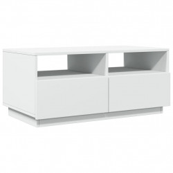 Stolik kawowy z podświetleniem LED, biały, 90x49x40 cm