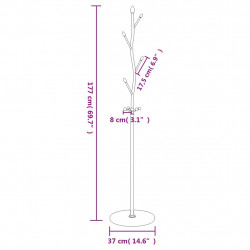 Stojący wieszak na płaszcze, czarny, 177 cm, malowane żelazo