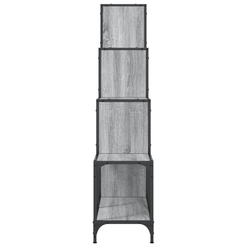 Regał, szary dąb sonoma, 122x30x132 cm, materiał drewnopochodny