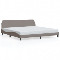 Rama łóżka bez materaca, taupe, 200x200 cm, obita tkaniną