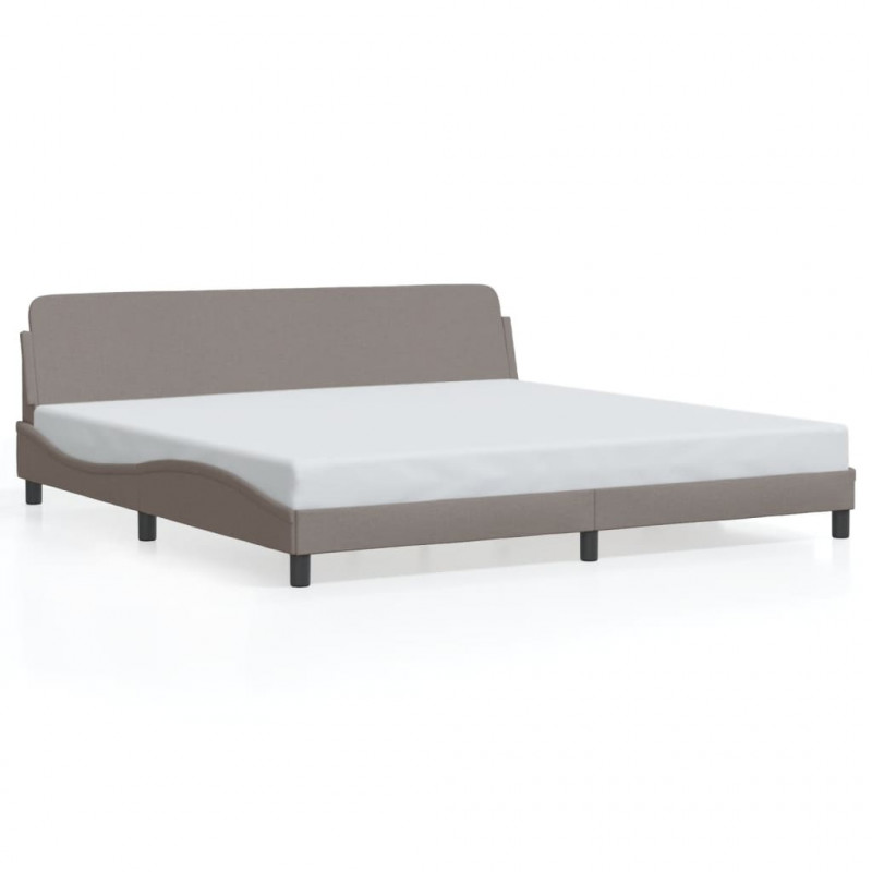 Rama łóżka bez materaca, taupe, 200x200 cm, obita tkaniną