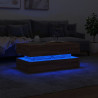 Stolik kawowy z oświetleniem LED, brązowy dąb, 90x50x40 cm