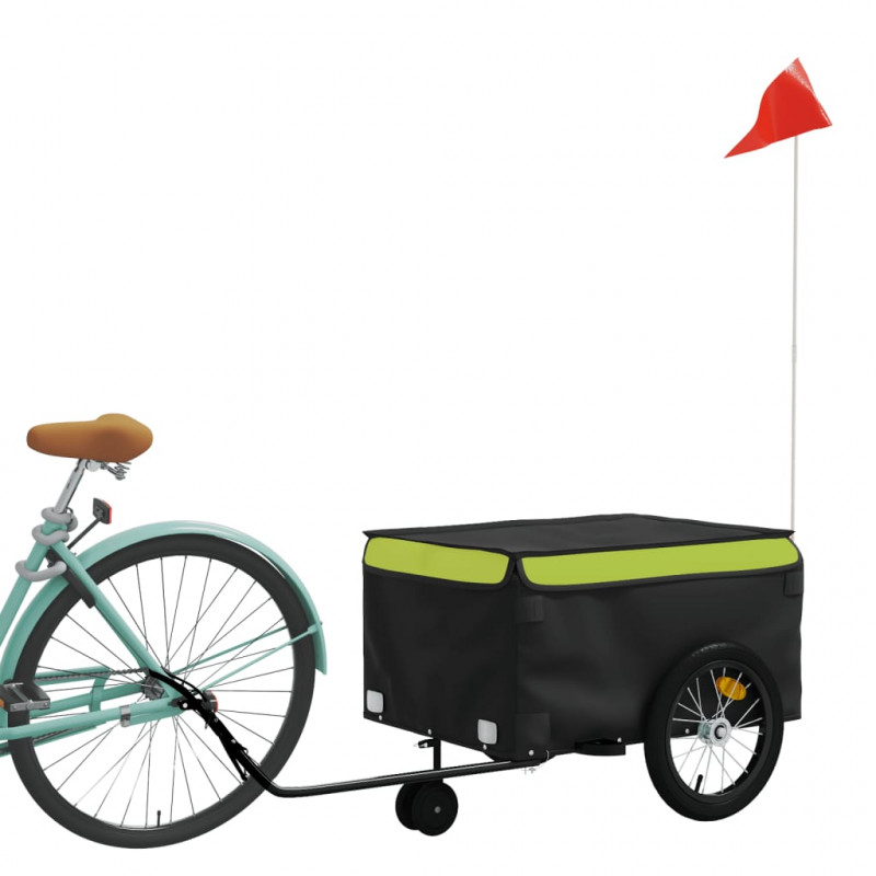 Przyczepka rowerowa, czarno-zielona, 45 kg, żelazo