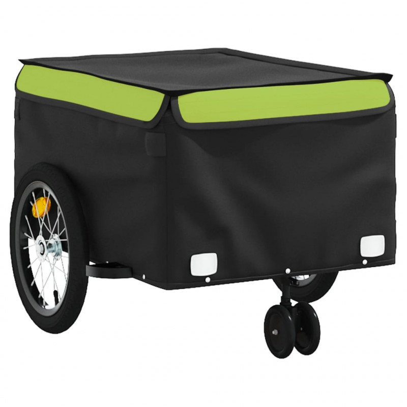 Przyczepka rowerowa, czarno-zielona, 45 kg, żelazo