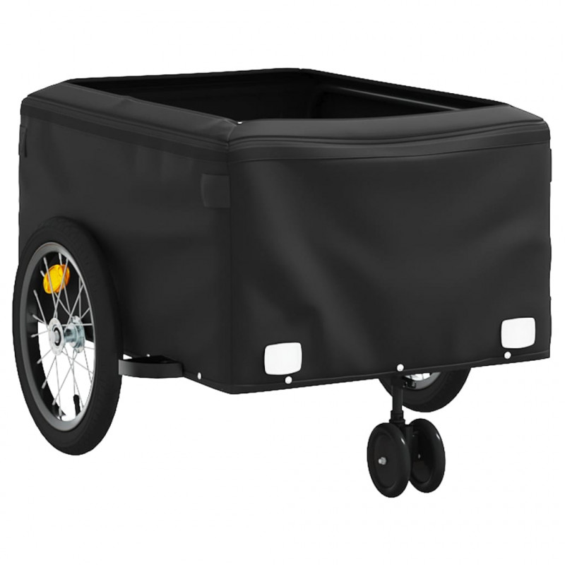 Przyczepka rowerowa, czarno-zielona, 45 kg, żelazo