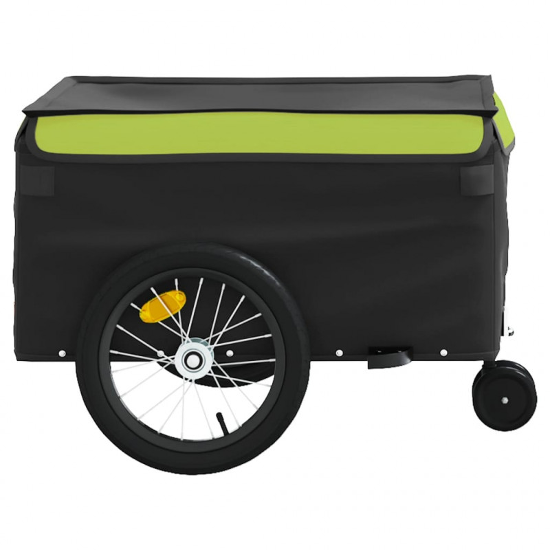 Przyczepka rowerowa, czarno-zielona, 45 kg, żelazo