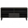 Szafka pod telewizor, czarna, 100x33x46 cm, lite drewno mango