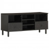 Szafka pod telewizor, czarna, 100x33x46 cm, lite drewno mango