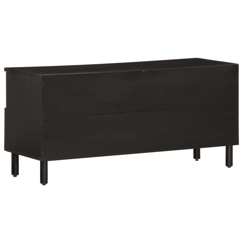 Szafka pod telewizor, czarna, 100x33x46 cm, lite drewno mango