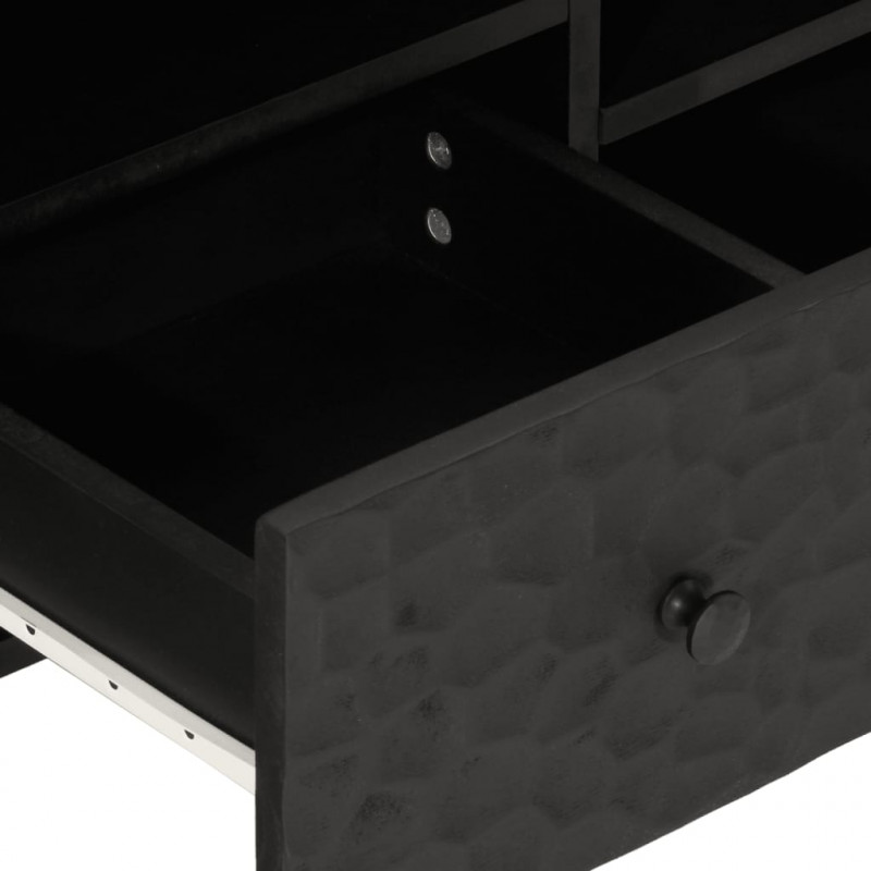 Szafka pod telewizor, czarna, 100x33x46 cm, lite drewno mango