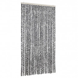 Zasłona przeciwko owadom, szaro-czarno-biała, 100x220, szenil