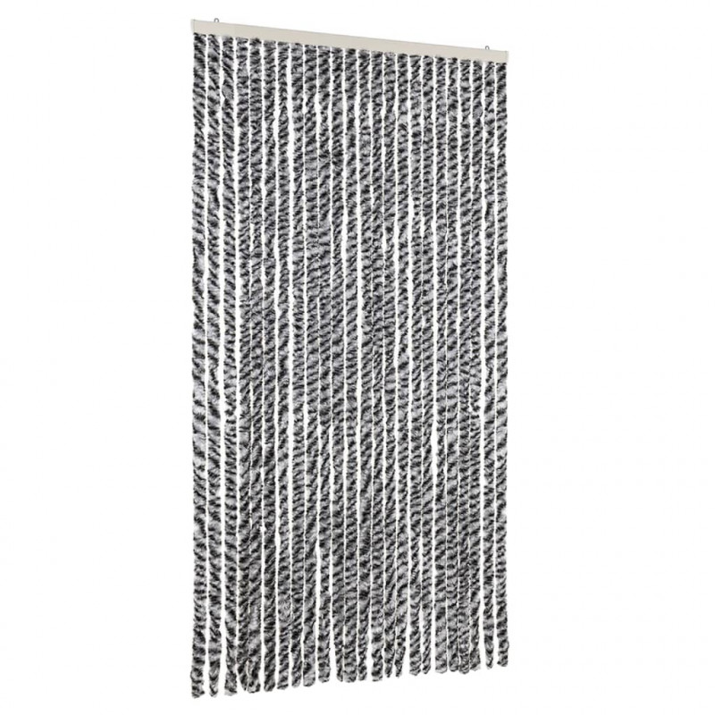 Zasłona przeciwko owadom, szaro-czarno-biała, 100x220, szenil