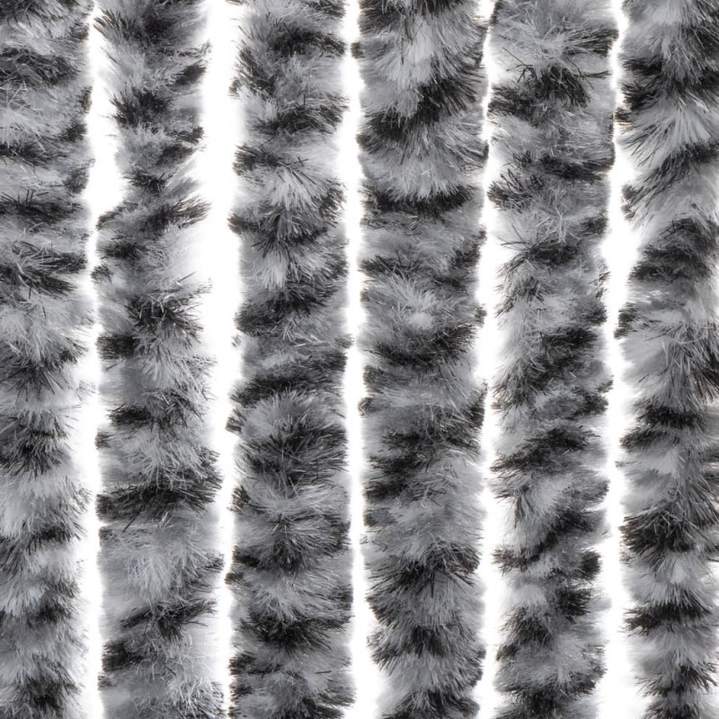 Zasłona przeciwko owadom, szaro-czarno-biała, 100x220, szenil