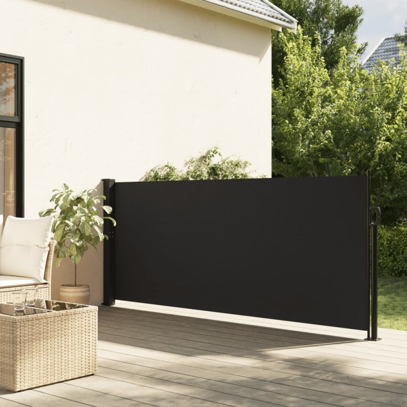 Zwijana markiza boczna, czarna, 100x300 cm