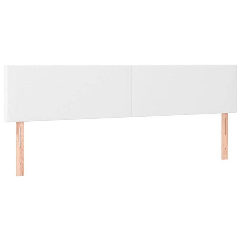 Łóżko kontynentalne z materacem, białe, ekoskóra 200x200 cm