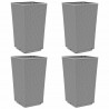 Donice ogrodowe, 4 szt., jasnoszare, 32,5x32,5x57, PP