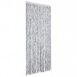 Zasłona przeciwko owadom, biało-szara, 100x200 cm, szenil