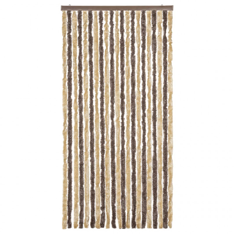 Zasłona przeciwko owadom, ciemny brąz i beż, 90x220 cm, szenil