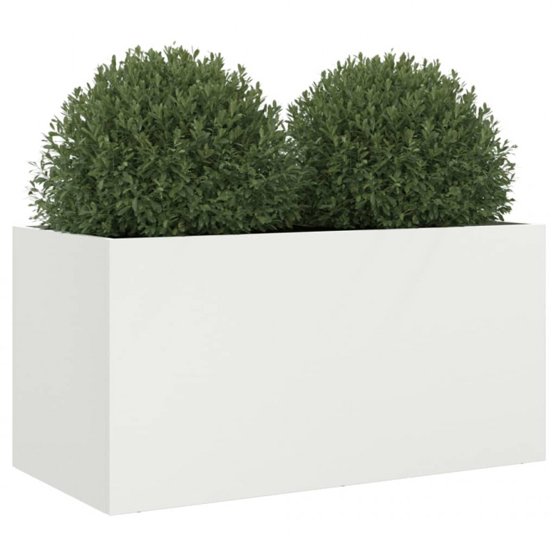 Donica, biała, 62x30x29 cm, stal