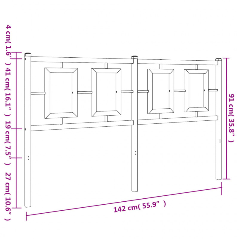 Metalowe wezgłowie, białe, 135 cm