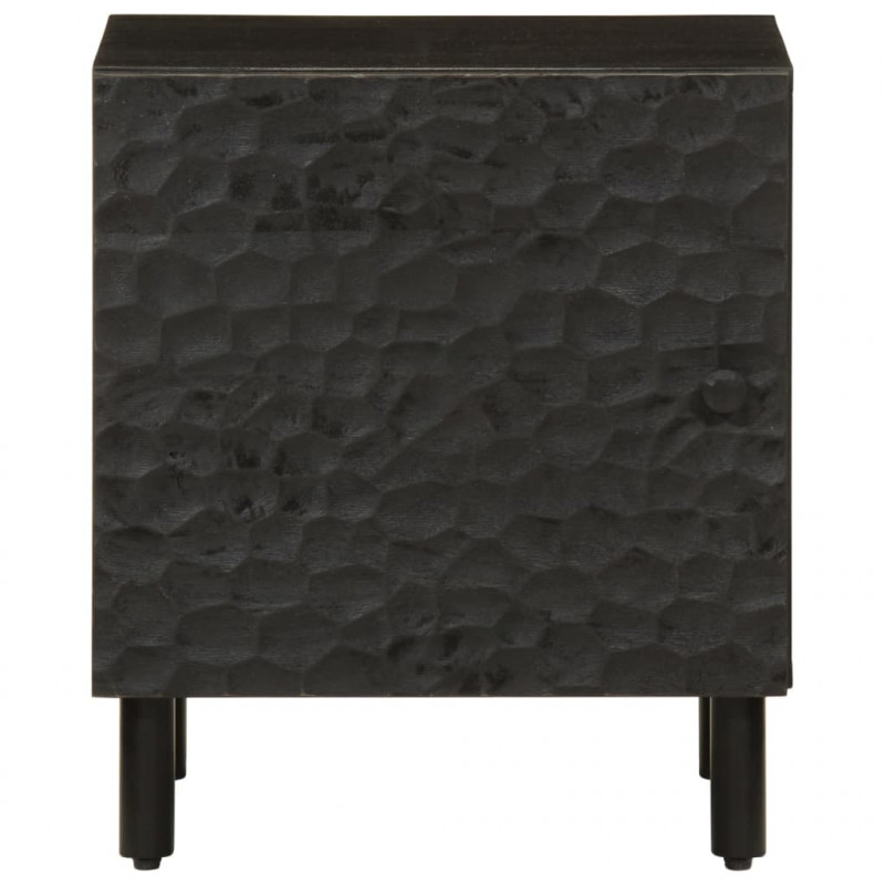 Szafki nocne, 2 szt., czarne, 40x33x46 cm, lite drewno mango