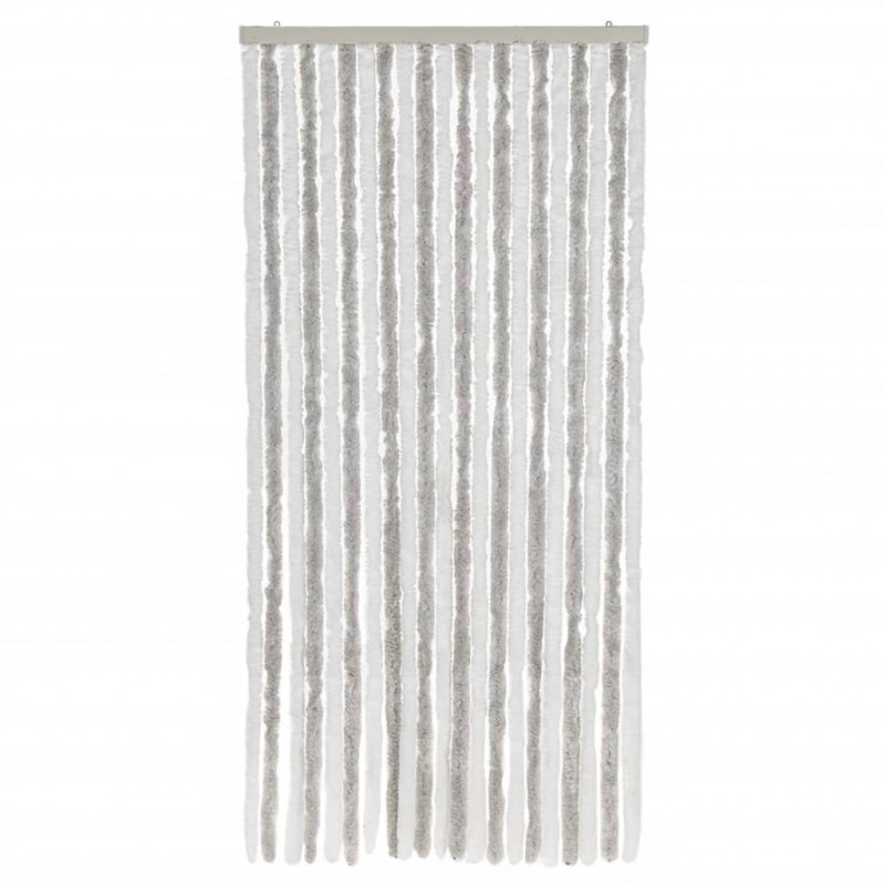 Zasłona przeciwko owadom, jasnoszaro-biała, 90x220 cm, szenil