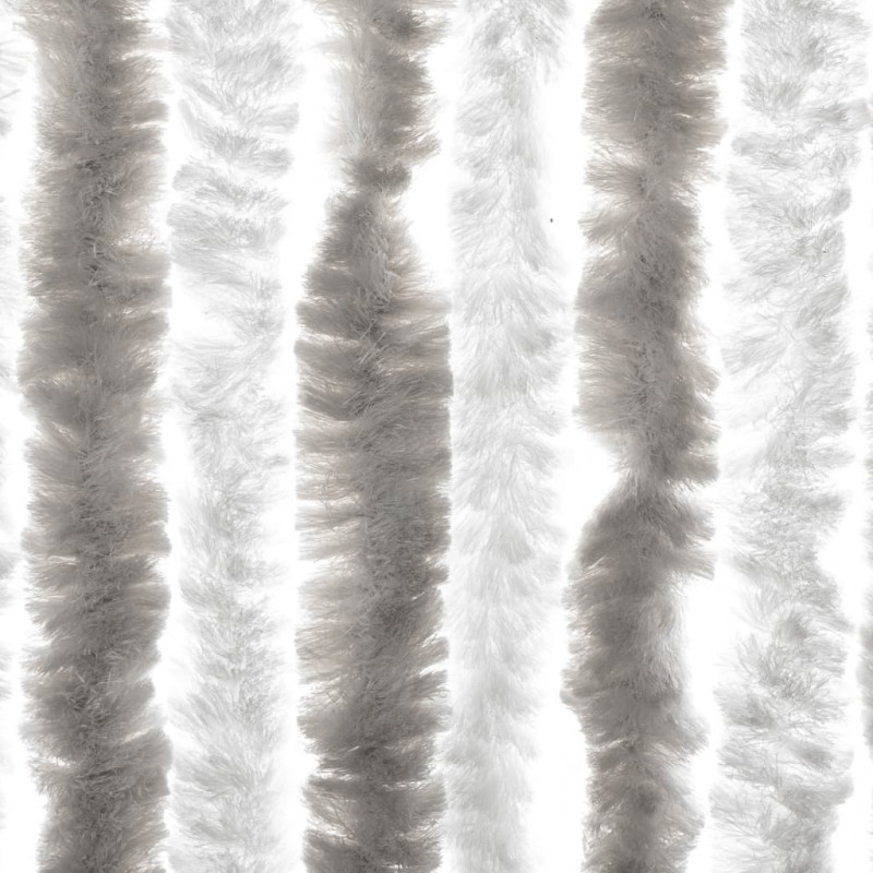 Zasłona przeciwko owadom, jasnoszaro-biała, 90x220 cm, szenil