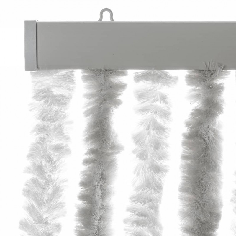 Zasłona przeciwko owadom, jasnoszaro-biała, 100x220 cm, szenil