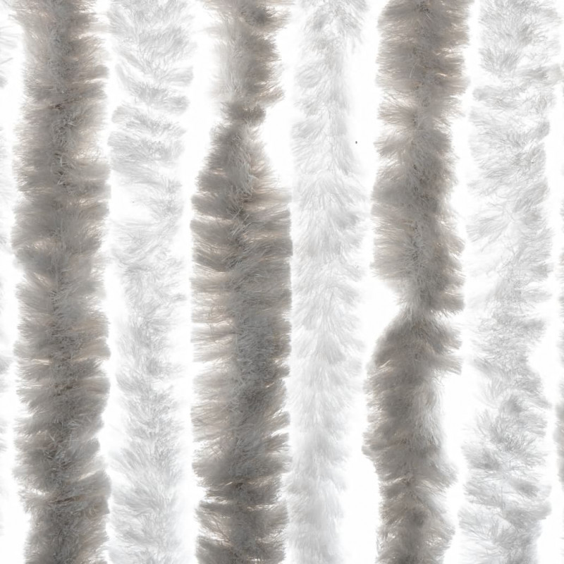 Zasłona przeciwko owadom, jasnoszaro-biała, 100x220 cm, szenil