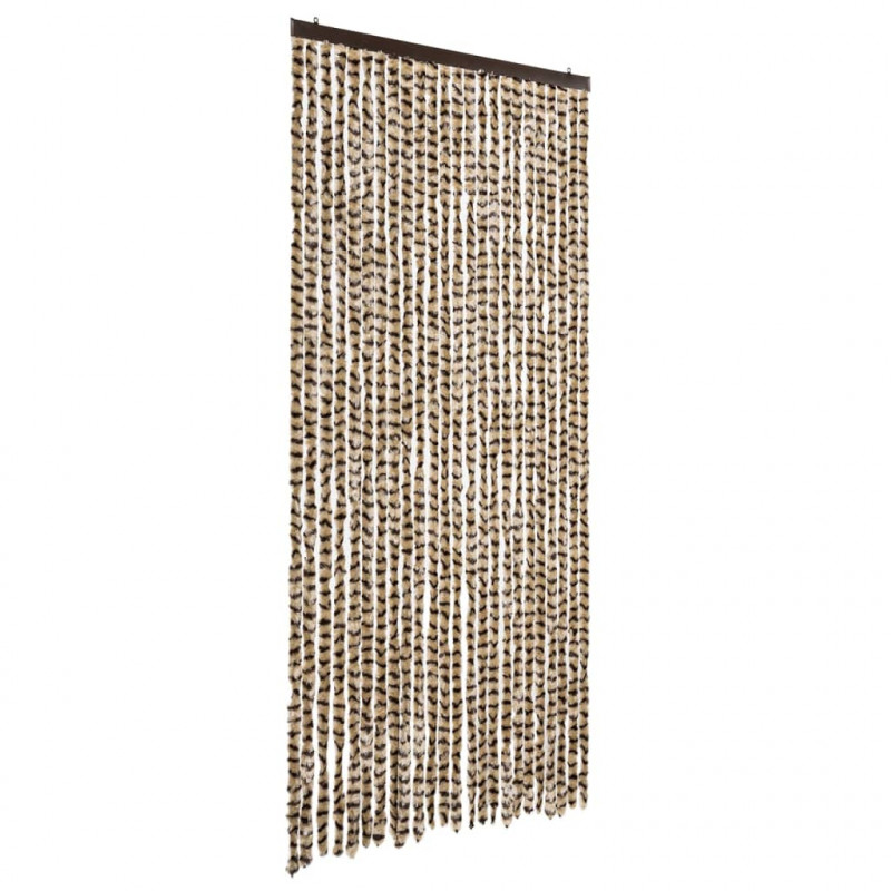 Zasłona przeciwko owadom, beżowo-brązowa, 100x200 cm, szenil