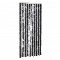 Zasłona przeciwko owadom, szaro-czarna, 90x220 cm, szenilowa
