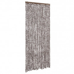 Zasłona przeciwko owadom, brązowo-biała, 100x230 cm, szenil