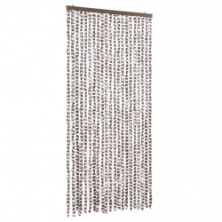 Zasłona przeciwko owadom, taupe i biel, 90x200 cm, szenil
