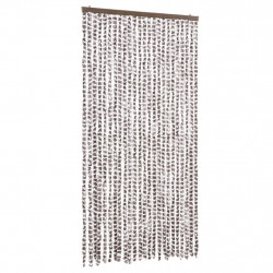 Zasłona przeciwko owadom, taupe i biel, 100x230 cm, szenil