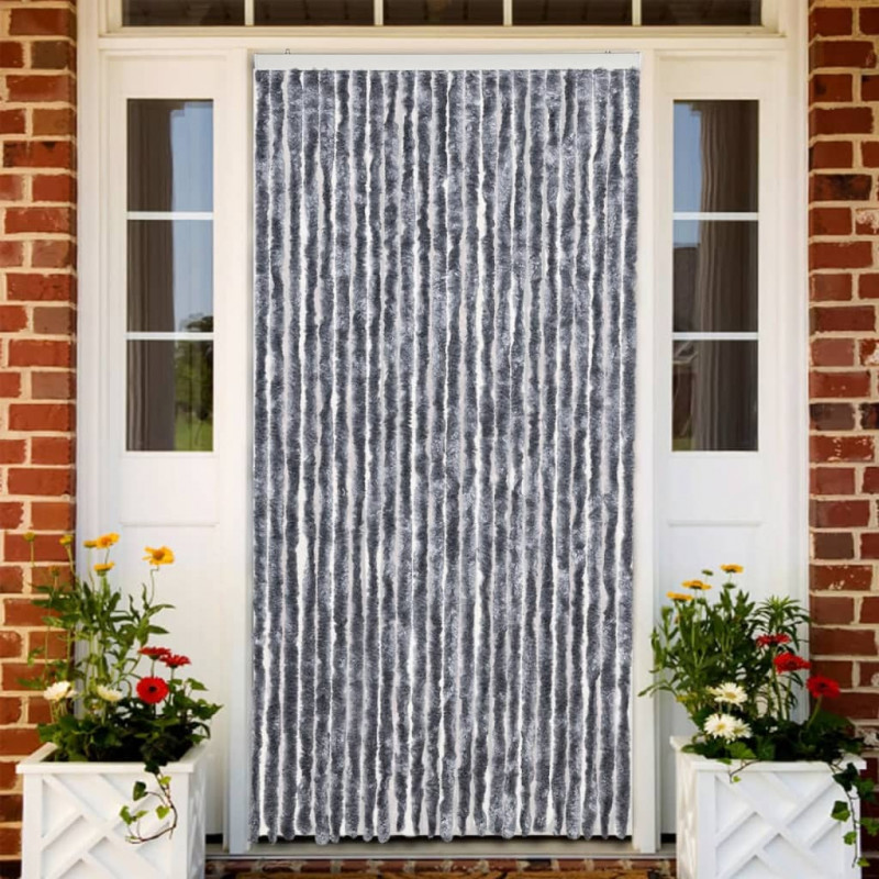 Zasłona przeciwko owadom, srebrna, 100x230 cm, szenil